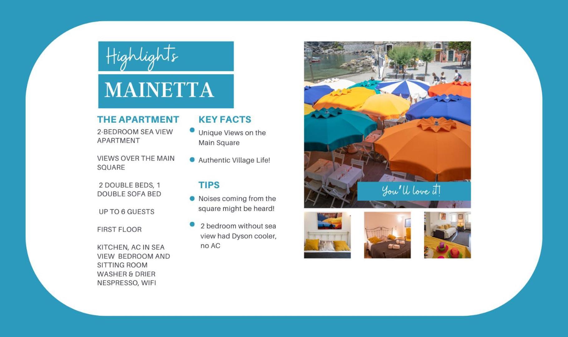 Mainetta Sea View Apartment With Ac Vernazza Exterior photo